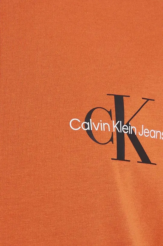 καφέ Παιδικό βαμβακερό μπλουζάκι Calvin Klein Jeans