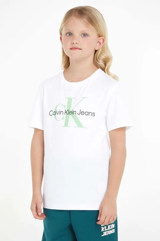 λευκό Παιδικό βαμβακερό μπλουζάκι Calvin Klein Jeans Παιδικά