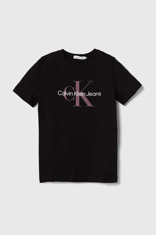 μαύρο Παιδικό βαμβακερό μπλουζάκι Calvin Klein Jeans Παιδικά