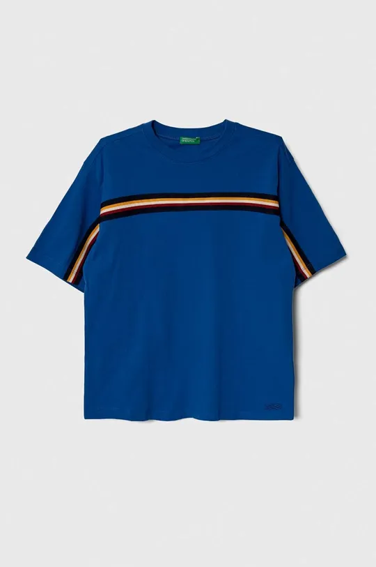 niebieski United Colors of Benetton t-shirt bawełniany dziecięcy Dziecięcy