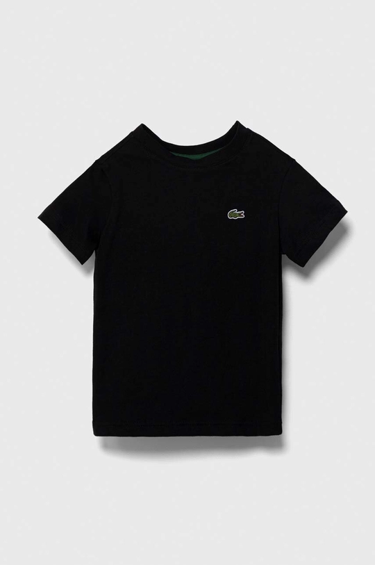 czarny Lacoste t-shirt bawełniany dziecięcy Dziecięcy