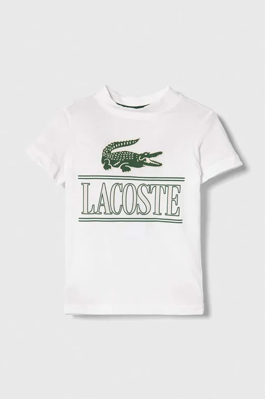 biela Detské bavlnené tričko Lacoste Detský