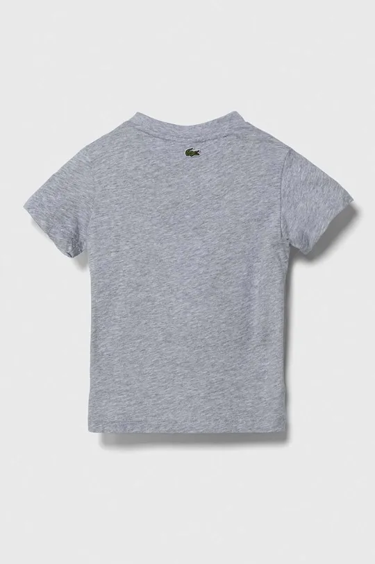 Детская хлопковая футболка Lacoste серый