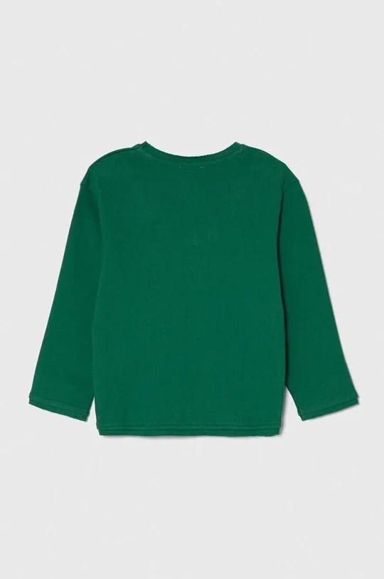 Detský bavlnený sveter United Colors of Benetton zelená