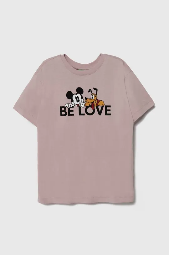 розовый Детская хлопковая футболка United Colors of Benetton x Disney Детский