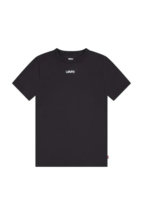 μαύρο Παιδικό βαμβακερό μπλουζάκι Levi's Παιδικά