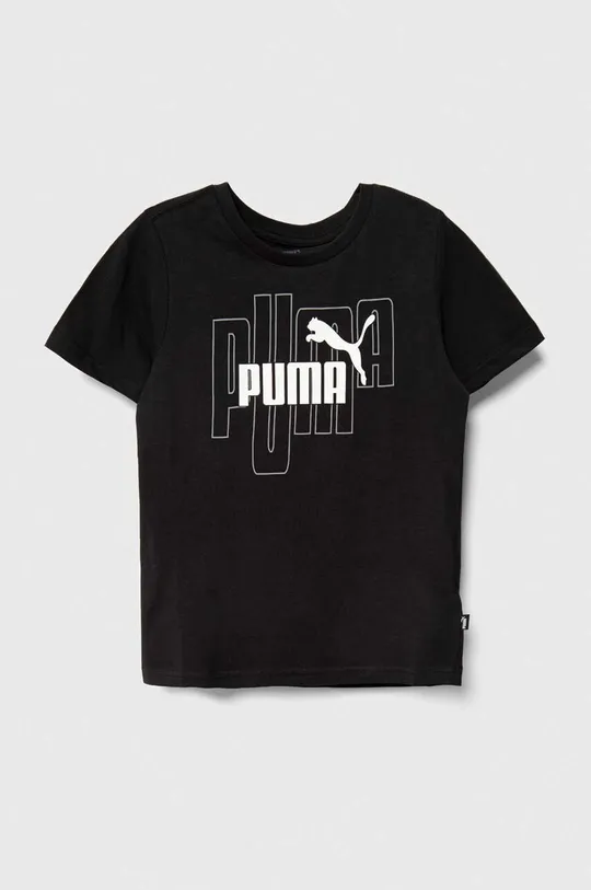 Παιδικό βαμβακερό μπλουζάκι Puma GRAPHICS NO.1 LOGO Tee B μαύρο