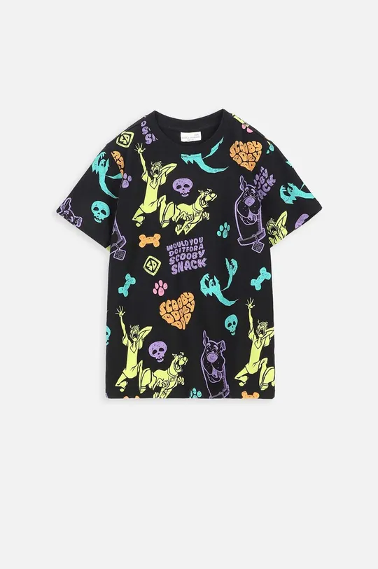 μαύρο Παιδικό βαμβακερό μπλουζάκι Coccodrillo x Scooby Doo Παιδικά