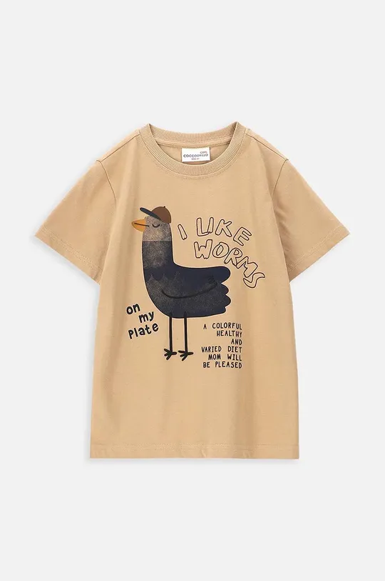 μπεζ Παιδικό βαμβακερό μπλουζάκι Coccodrillo Παιδικά