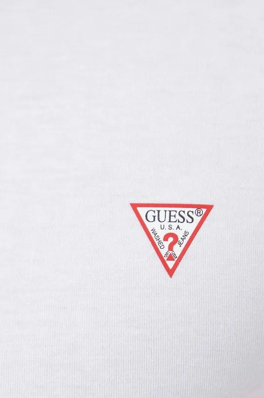λευκό Βαμβακερό μπλουζάκι Guess