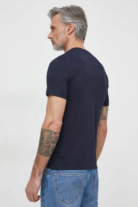 Bombažna kratka majica Guess mornarsko modra
