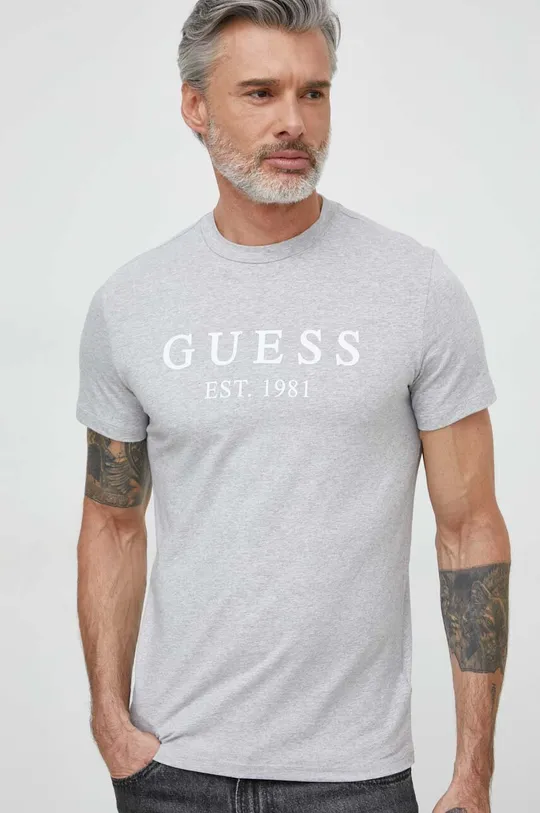 γκρί Μπλουζάκι Guess Ανδρικά