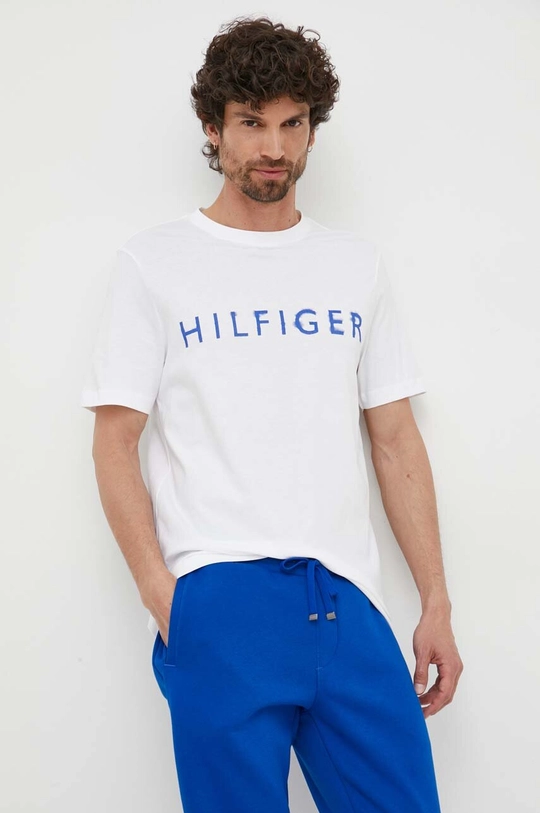 biały Tommy Hilfiger t-shirt bawełniany