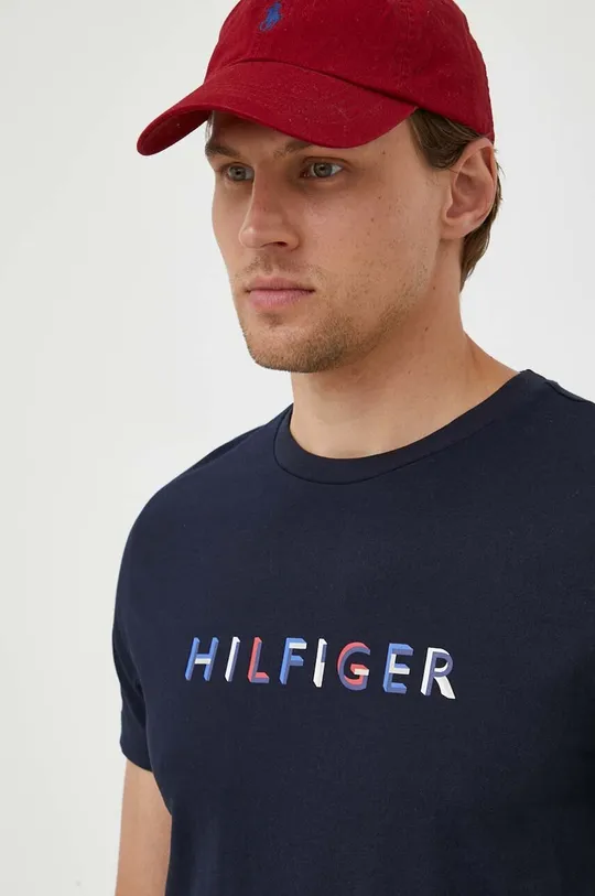 σκούρο μπλε Βαμβακερό μπλουζάκι Tommy Hilfiger Ανδρικά