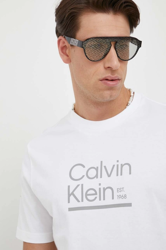 білий Бавовняна футболка Calvin Klein