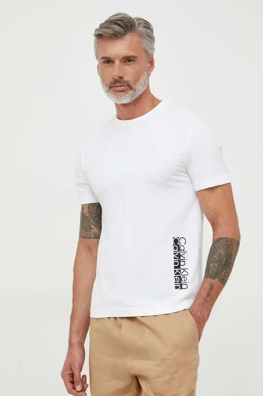 білий Бавовняна футболка Calvin Klein Чоловічий