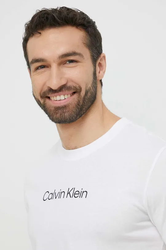 λευκό Βαμβακερό μπλουζάκι παραλίας Calvin Klein