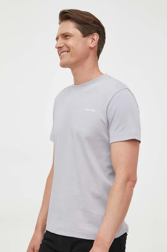 szürke Calvin Klein pamut póló
