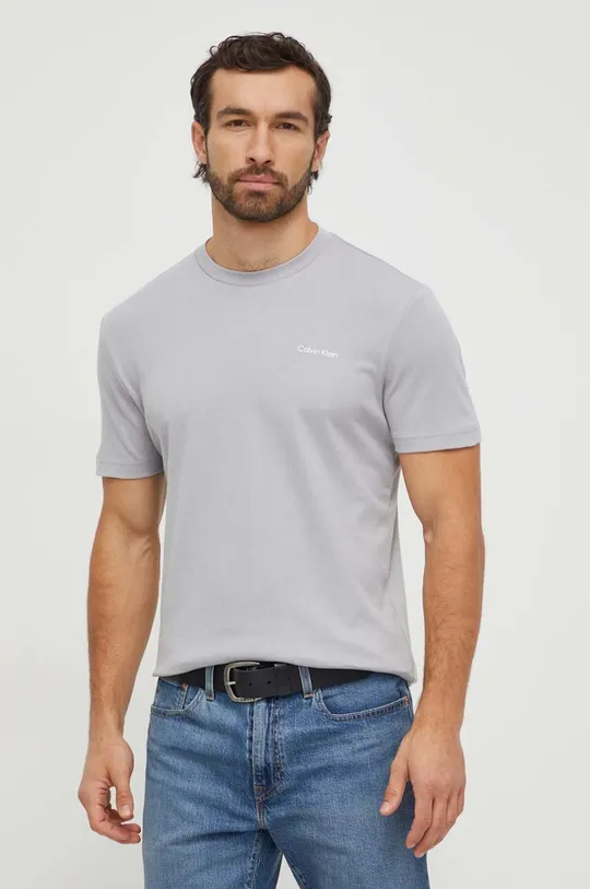 Хлопковая футболка Calvin Klein серый