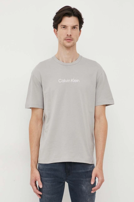 szary Calvin Klein t-shirt bawełniany Męski