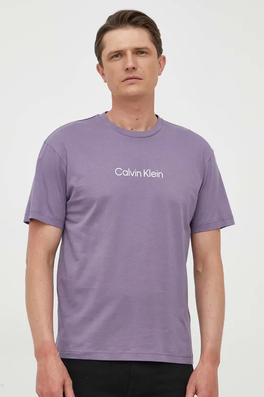 фиолетовой Хлопковая футболка Calvin Klein
