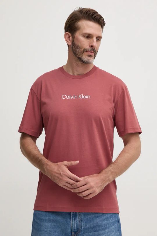 Памучна тениска Calvin Klein червен K10K111346