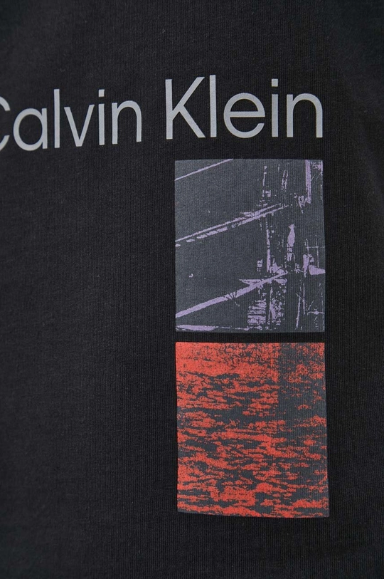 Βαμβακερό μπλουζάκι Calvin Klein K10K111527 μαύρο