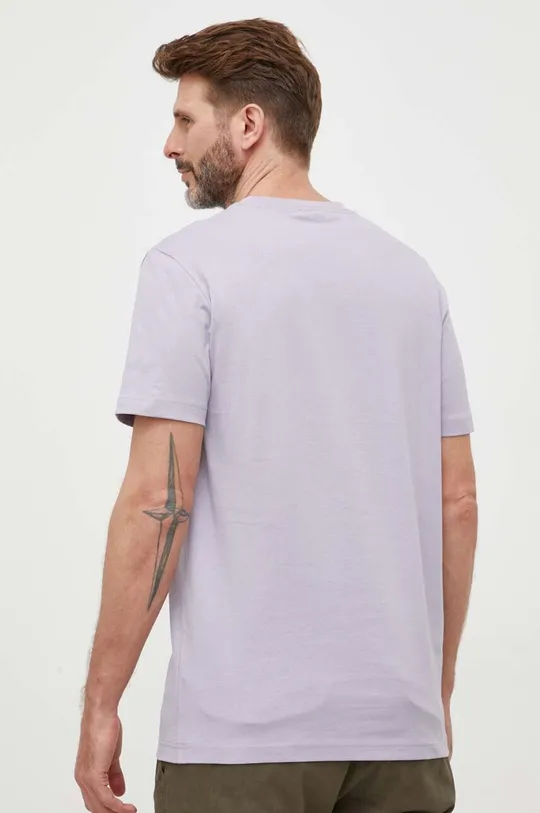 Хлопковая футболка Calvin Klein Jeans фиолетовой