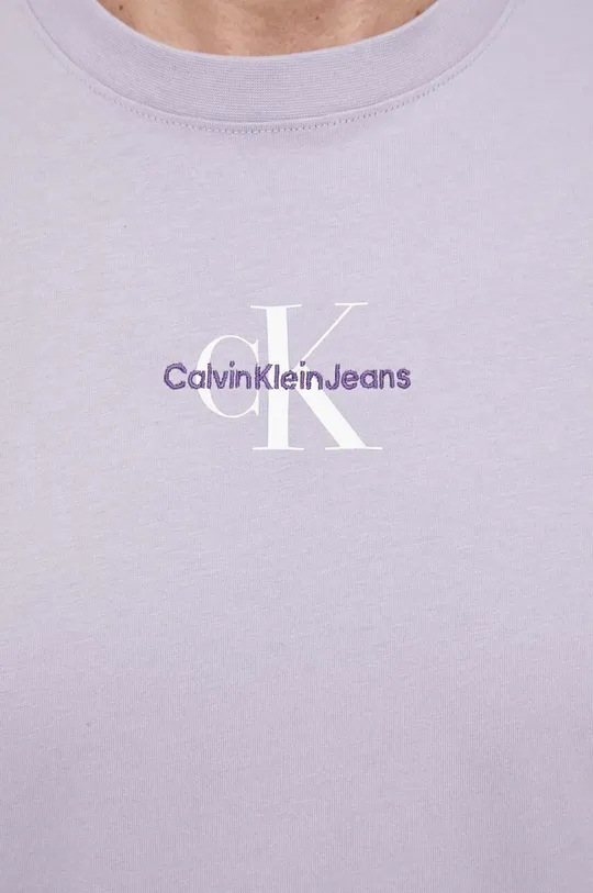 фиолетовой Хлопковая футболка Calvin Klein Jeans