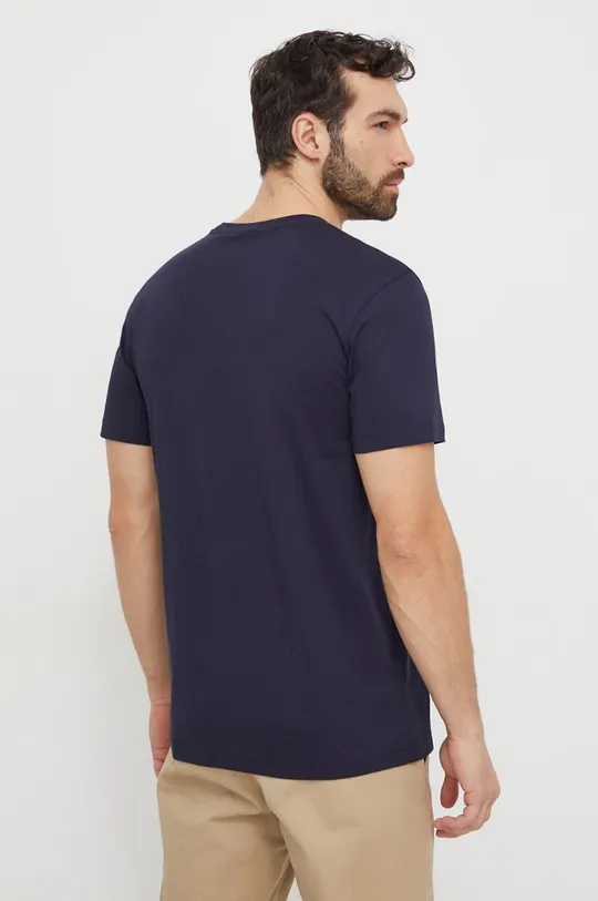 Bombažna kratka majica Calvin Klein Jeans mornarsko modra