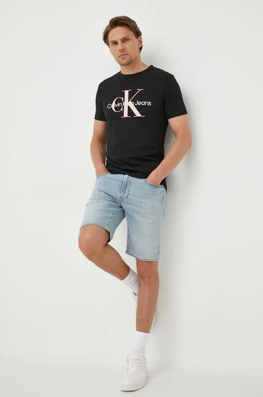 crna Pamučna majica Calvin Klein Jeans Muški
