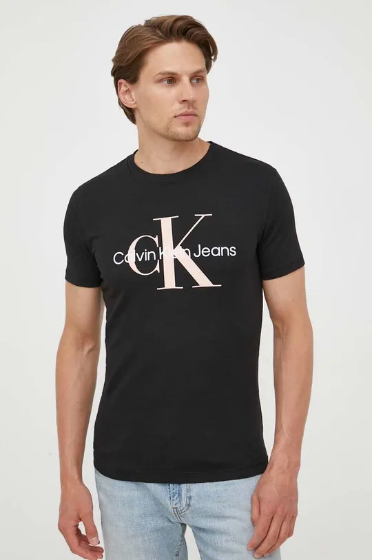 Хлопковая футболка Calvin Klein Jeans чёрный