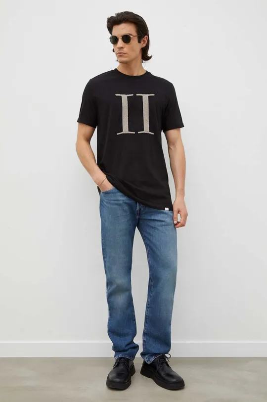 Βαμβακερό μπλουζάκι Les Deux μαύρο