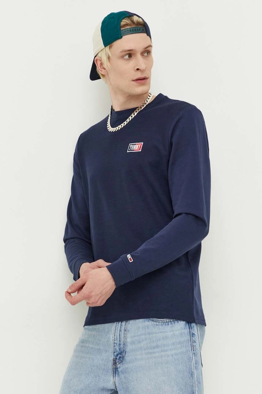 granatowy Tommy Jeans longsleeve bawełniany