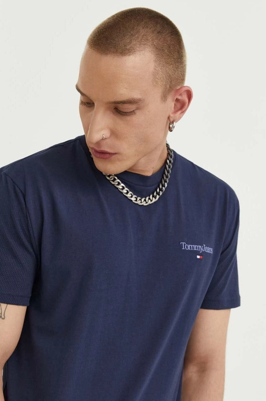 granatowy Tommy Jeans t-shirt bawełniany