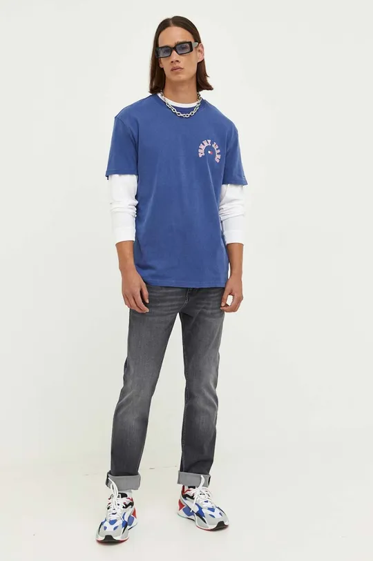 Хлопковая футболка Tommy Jeans тёмно-синий
