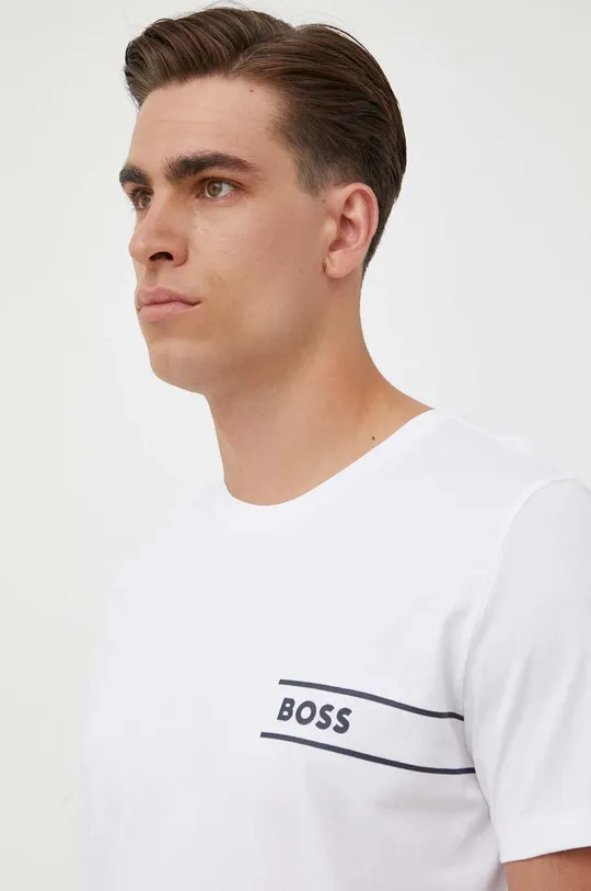 λευκό Βαμβακερό t-shirt BOSS