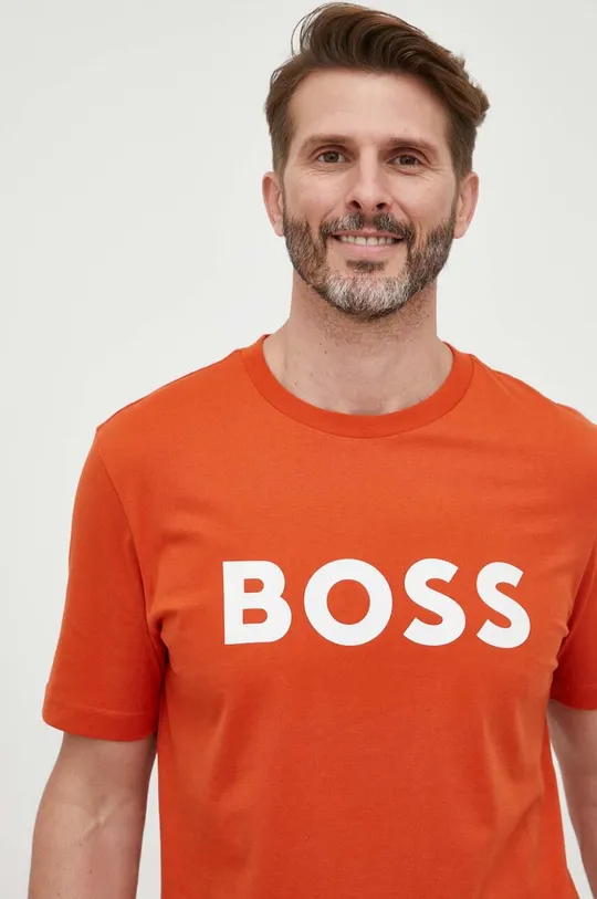 pomarańczowy BOSS t-shirt bawełniany