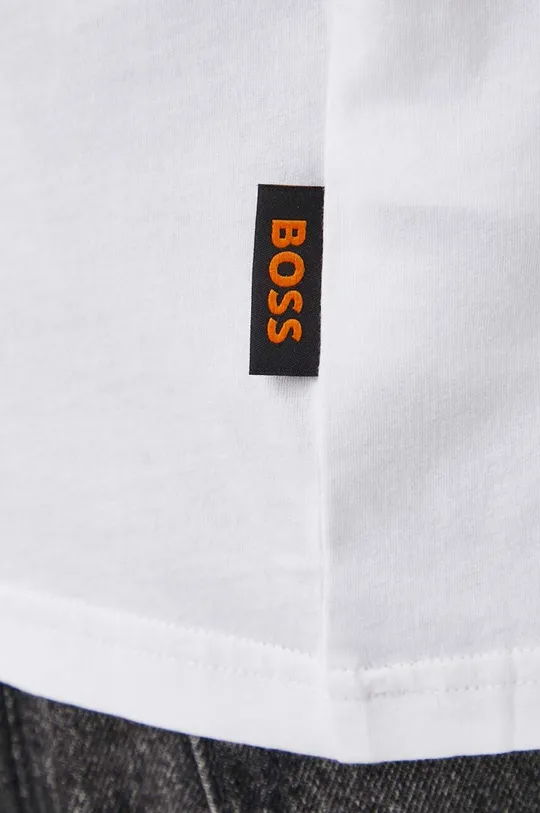 λευκό Βαμβακερό μπλουζάκι Boss Orange BOSS ORANGE
