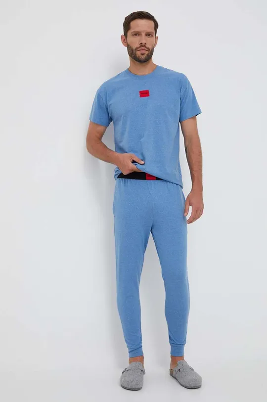 HUGO t-shirt piżamowy niebieski