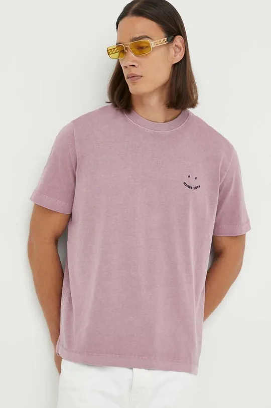ροζ Βαμβακερό μπλουζάκι PS Paul Smith Ανδρικά