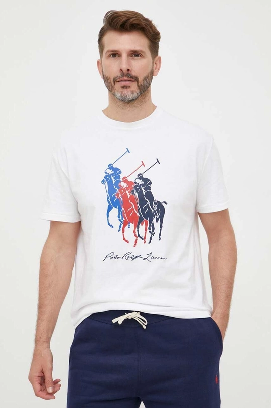 fehér Polo Ralph Lauren pamut póló Férfi