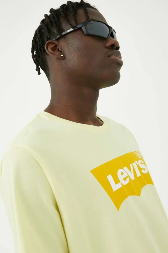 κίτρινο Βαμβακερό μπλουζάκι Levi's Ανδρικά