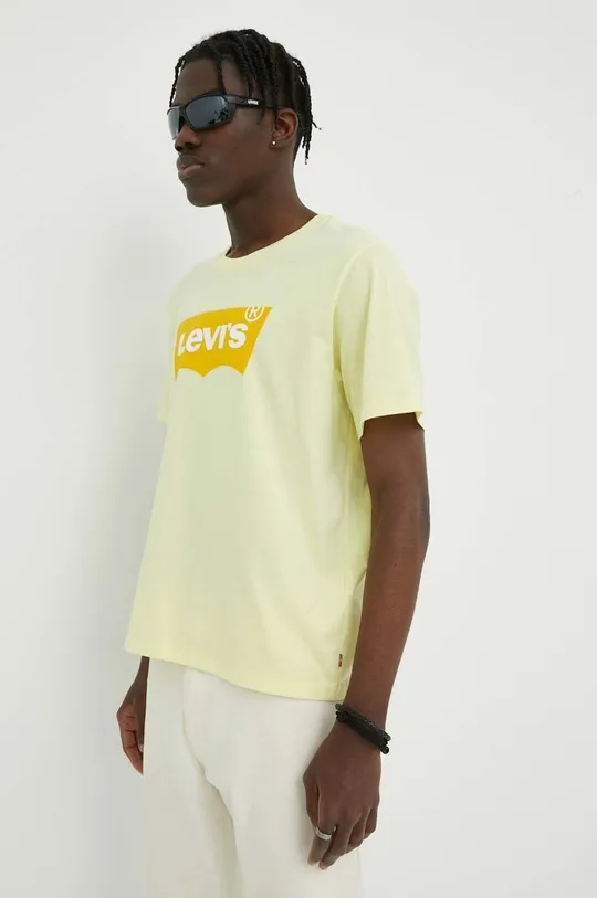 κίτρινο Βαμβακερό μπλουζάκι Levi's