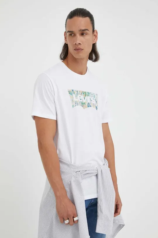 biały Levi's t-shirt bawełniany Męski