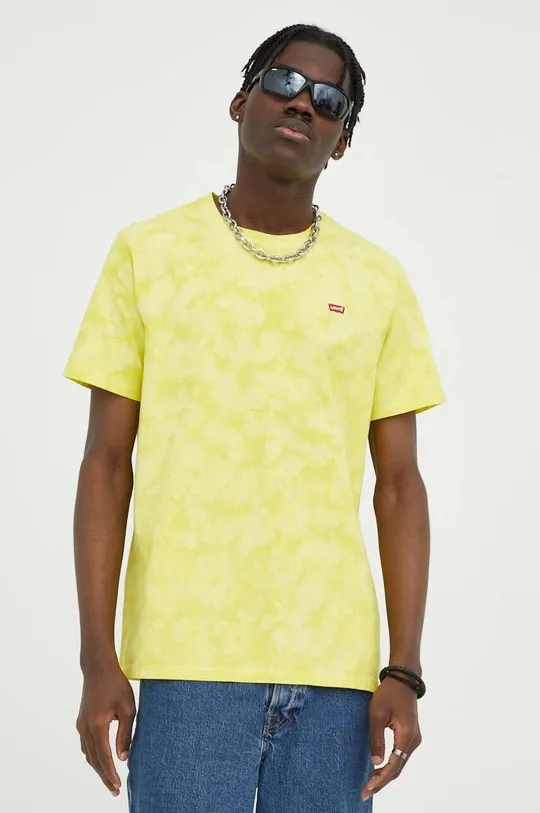 rumena Bombažna kratka majica Levi's Moški