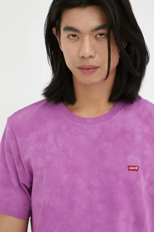 fioletowy Levi's t-shirt bawełniany