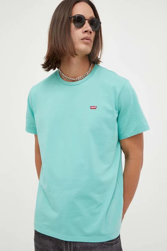 turkusowy Levi's t-shirt bawełniany Męski