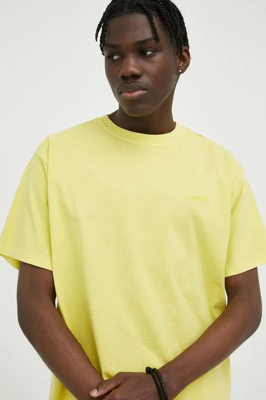 žltá Bavlnené tričko Levi's Pánsky