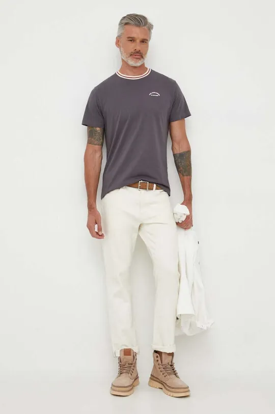 Bombažna kratka majica Pepe Jeans siva